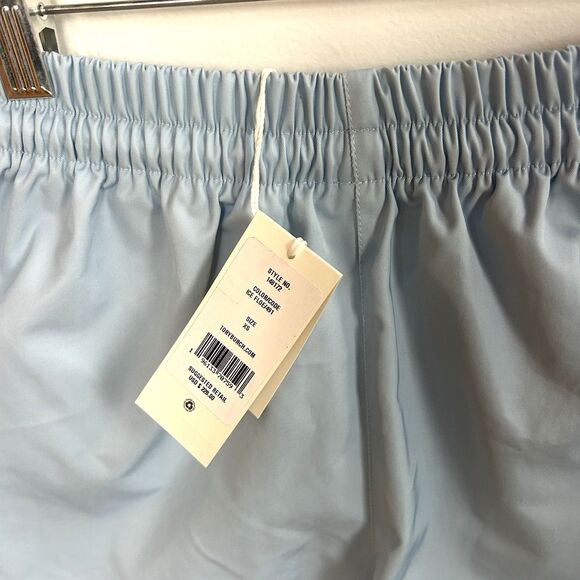 Tory Burch Double Faced Canvas Mini Shorts Blue Drawstring Beach RP $228 Sz XS - Picture 6 of 6